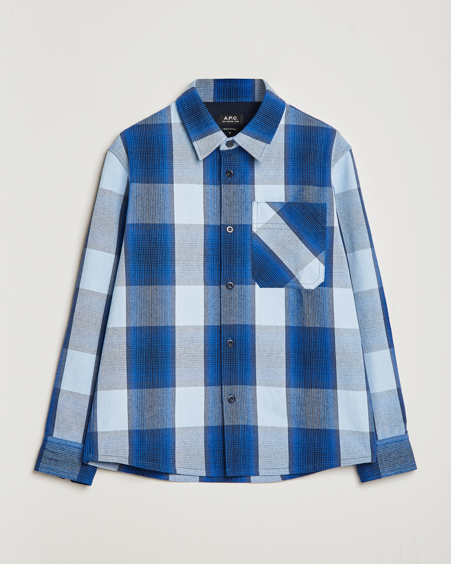 Uomini | Camicie | A.P.C. | Basile Shirt Jacket Blue Plaid