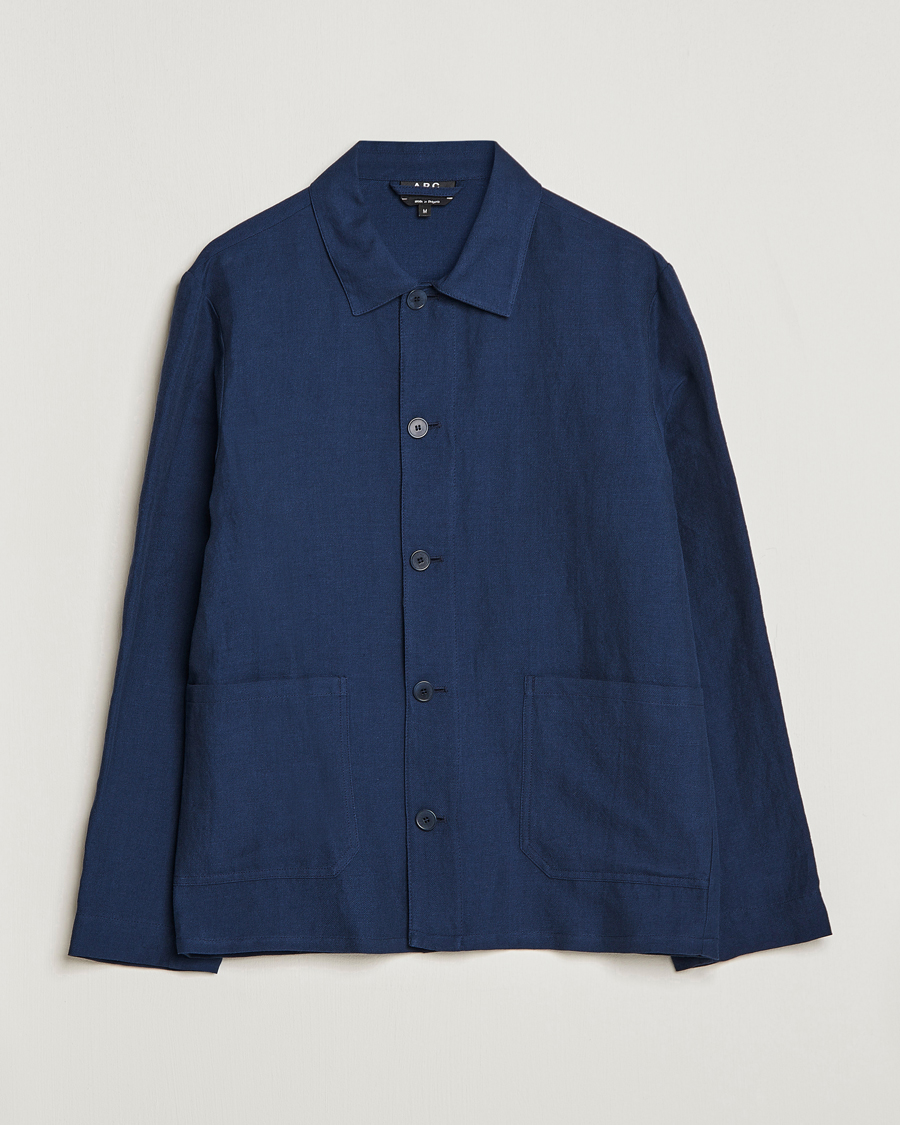 Uomini | Giacche | A.P.C. | Kerlouan Linen Chore Jacket Navy