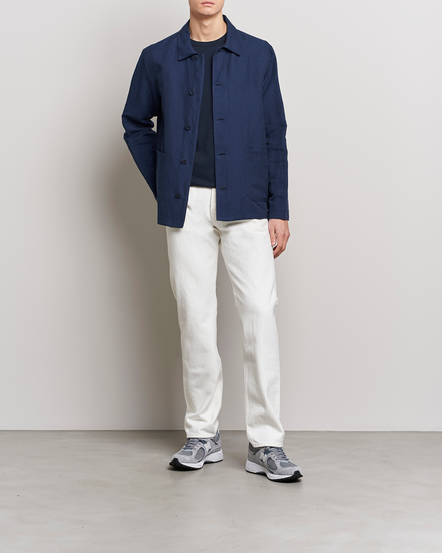 Uomini | Giacche | A.P.C. | Kerlouan Linen Chore Jacket Navy