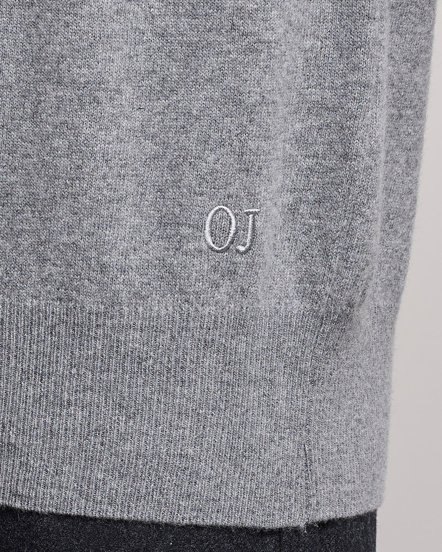 Uomini | Maglieria | Oscar Jacobson | Gustaf Lambswool Raglan Crew Neck Light Grey