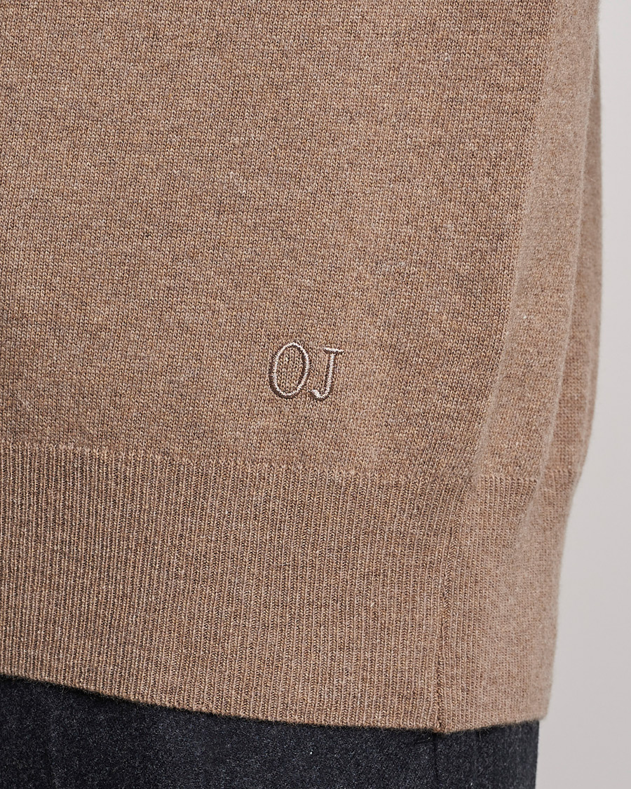 Uomini | Maglieria | Oscar Jacobson | Gustaf Lambswool Raglan Crew Neck Camel