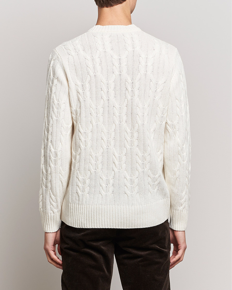 Uomini | Maglieria | Oscar Jacobson | Emmet Wool/Cashmere Structured Crew Neck Off White