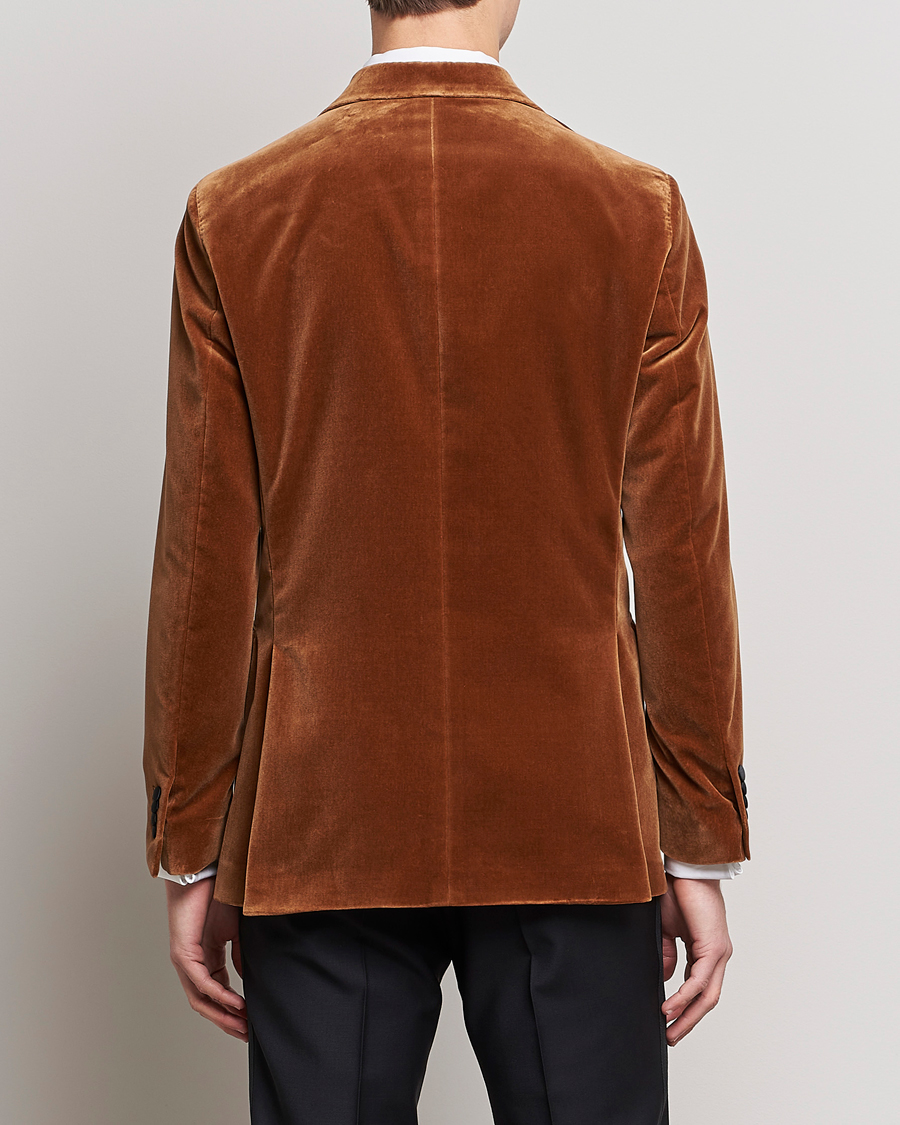 Uomini | Blazers | Oscar Jacobson | Farris Tuxedo Velvet DB Blazer Brown