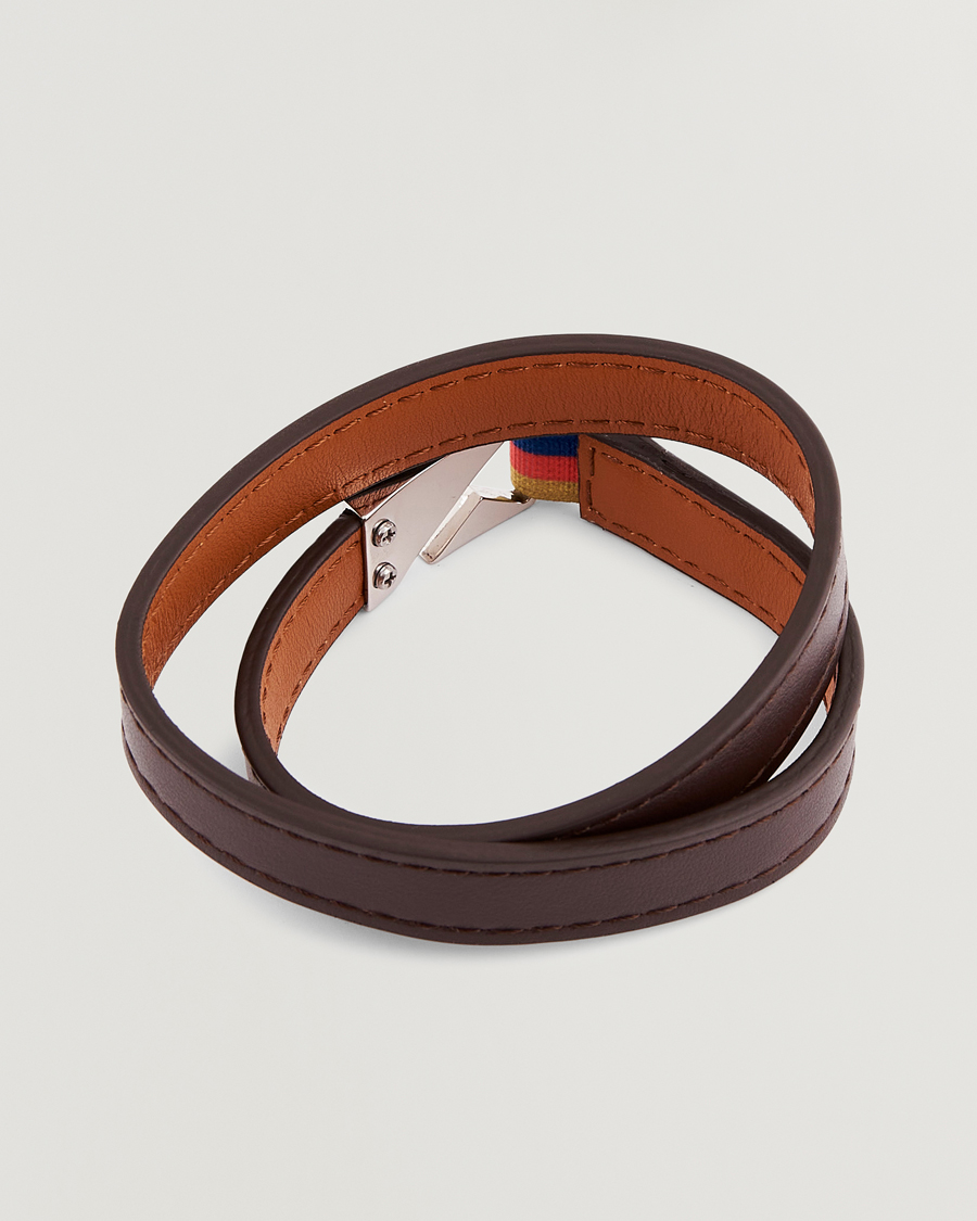 Uomini | Paul Smith Leather Hook Wrap Bracelet Brown | Paul Smith | Leather Hook Wrap Bracelet Brown