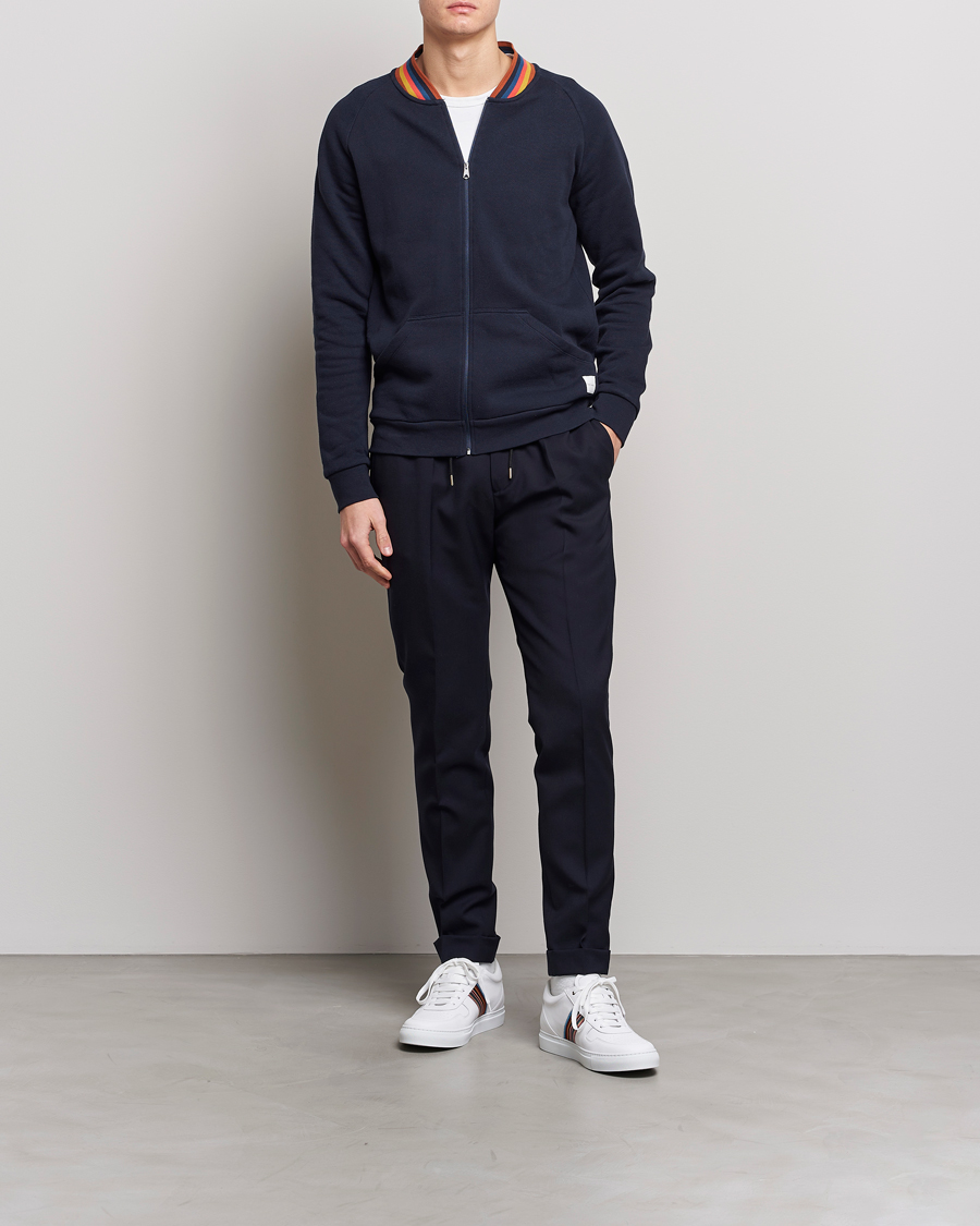Uomini | Paul Smith Bright Stripe Sweat Full Zip Navy | Paul Smith | Bright Stripe Sweat Full Zip Navy