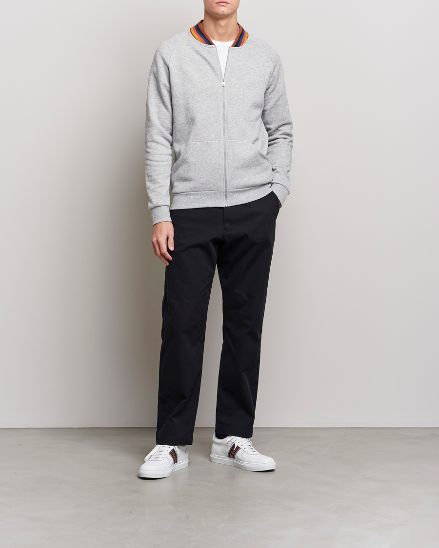 Uomini | Paul Smith Bright Stripe Sweat Full Zip Grey | Paul Smith | Bright Stripe Sweat Full Zip Grey
