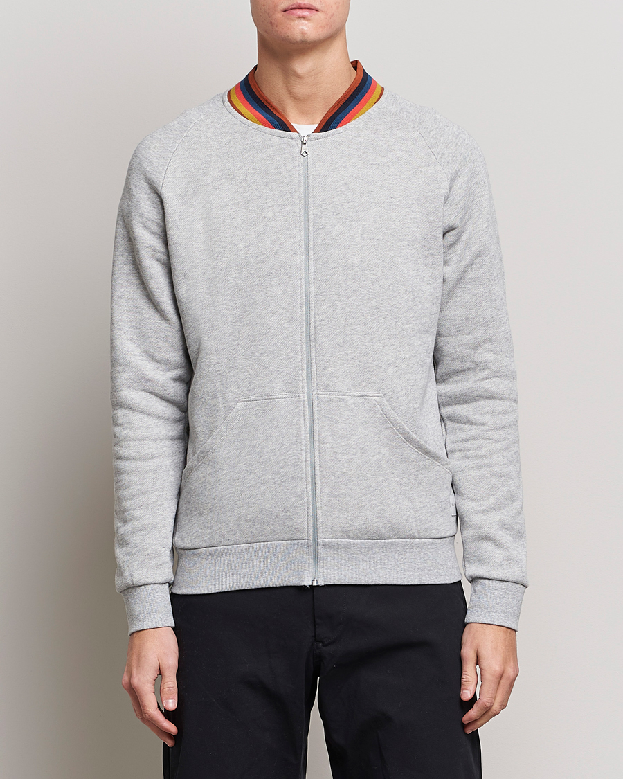 Uomini | Paul Smith Bright Stripe Sweat Full Zip Grey | Paul Smith | Bright Stripe Sweat Full Zip Grey