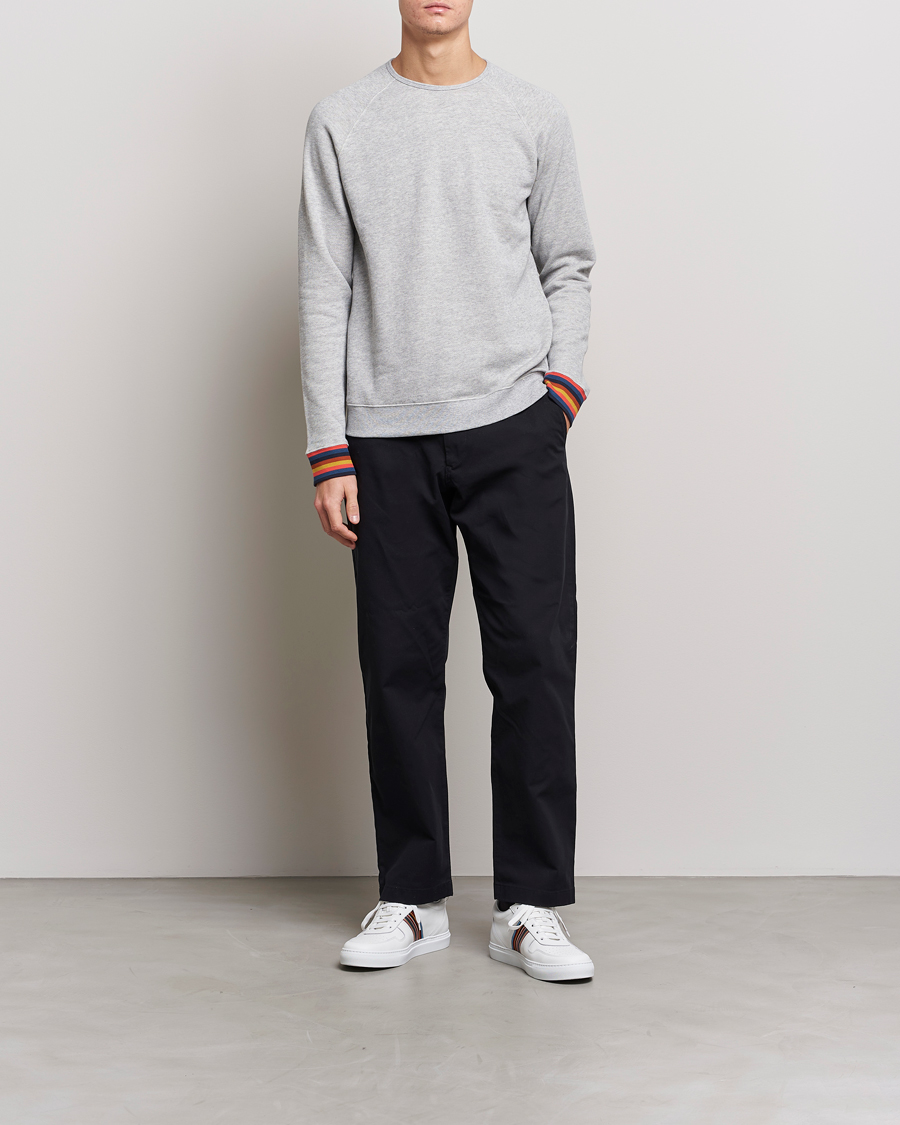 Uomini | Paul Smith Bright Stripe Sweatshirt Grey | Paul Smith | Bright Stripe Sweatshirt Grey