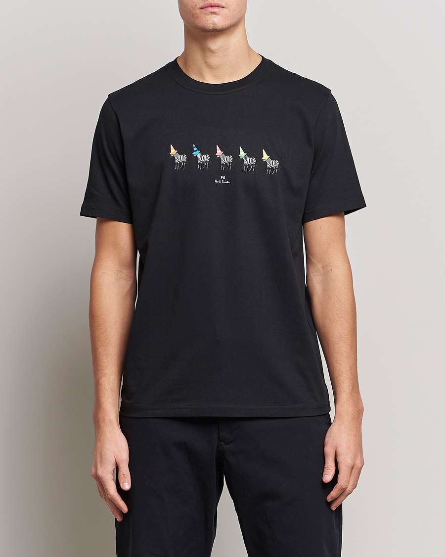Uomini | T-shirt | PS Paul Smith | Zebra Cones Regular Organic Cotton T-shirt Black