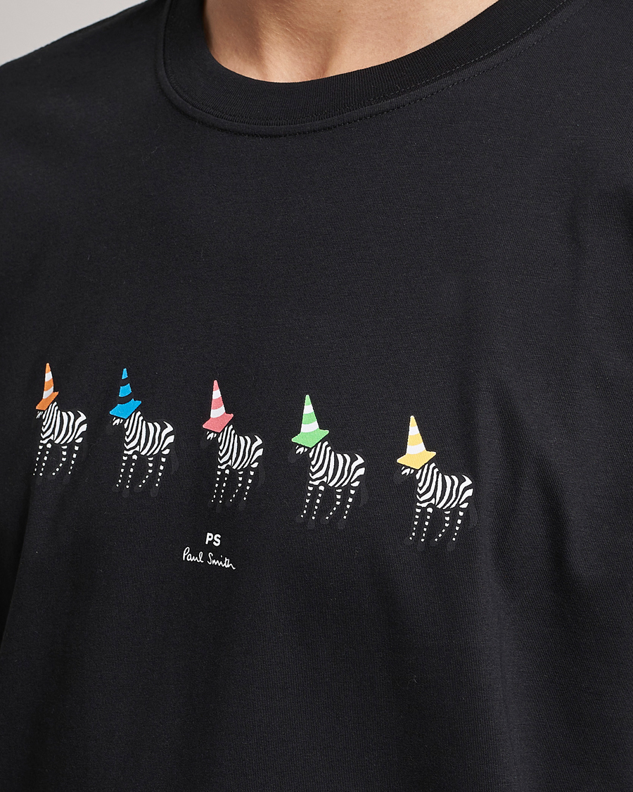Uomini | T-shirt | PS Paul Smith | Zebra Cones Regular Organic Cotton T-shirt Black