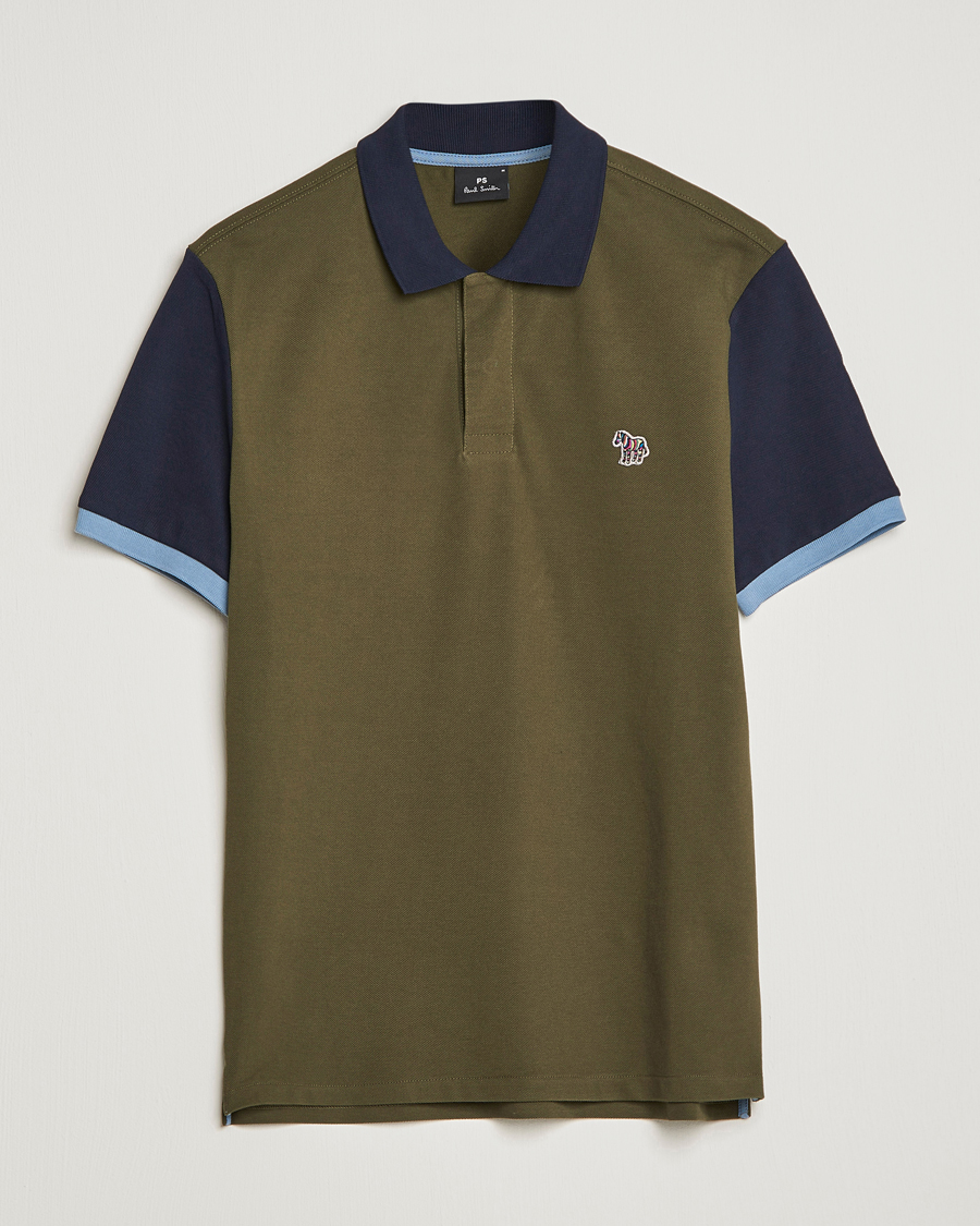 Uomini | Polo | PS Paul Smith | Organic Cotton Pique Green/Navy