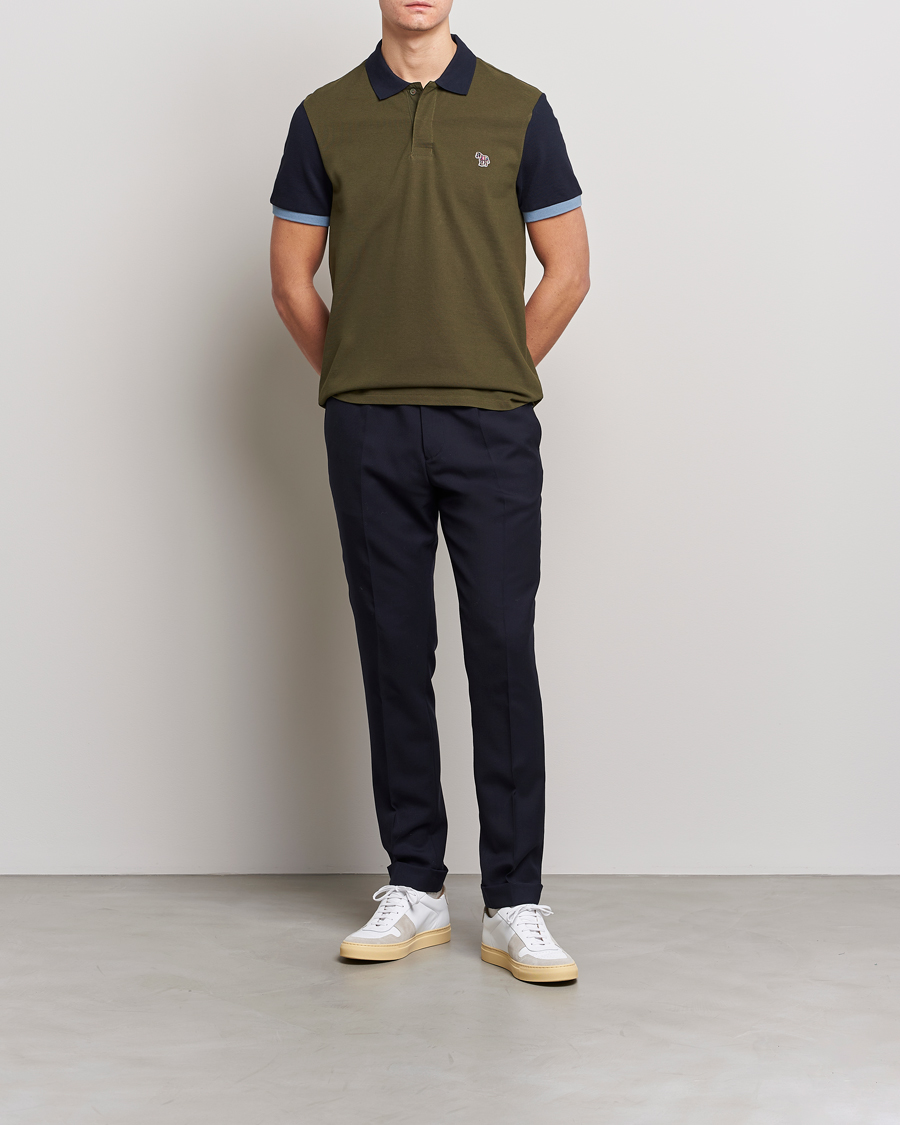 Uomini | Polo | PS Paul Smith | Organic Cotton Pique Green/Navy