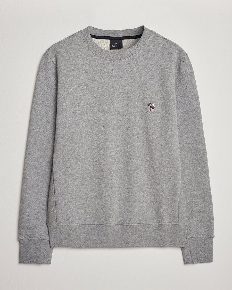Uomini | Maglieria | PS Paul Smith | Zebra Organic Cotton Sweatshirt Grey Melange