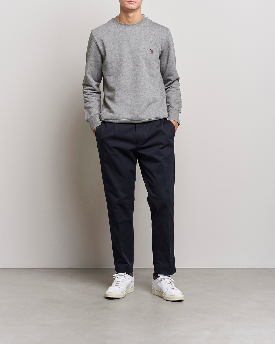 Uomini | Maglieria | PS Paul Smith | Zebra Organic Cotton Sweatshirt Grey Melange