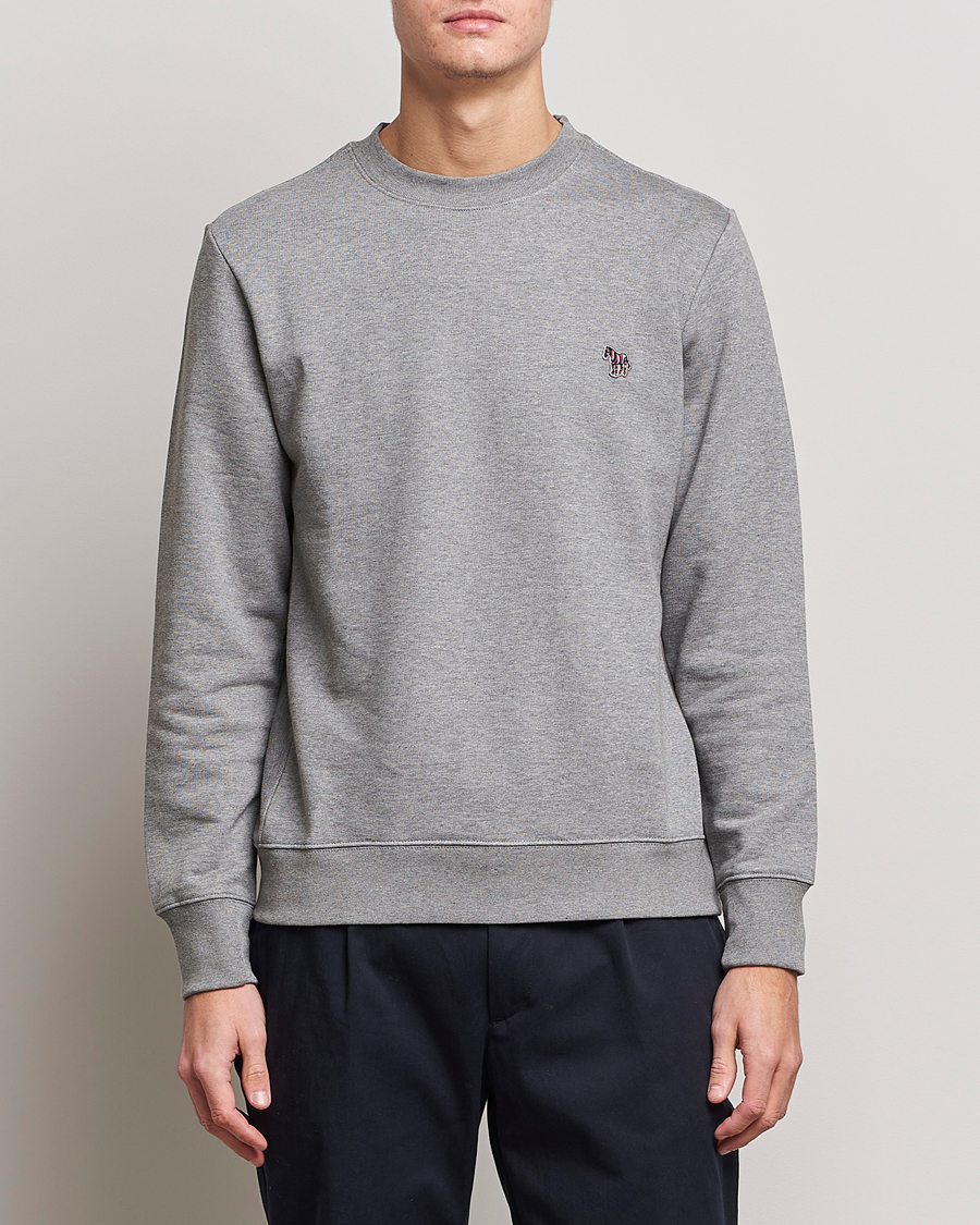Uomini | Maglieria | PS Paul Smith | Zebra Organic Cotton Sweatshirt Grey Melange
