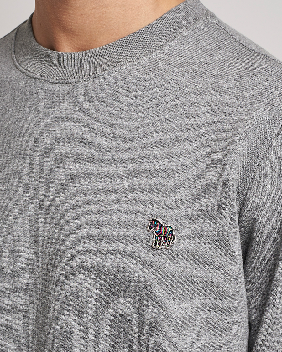 Uomini | Maglieria | PS Paul Smith | Zebra Organic Cotton Sweatshirt Grey Melange