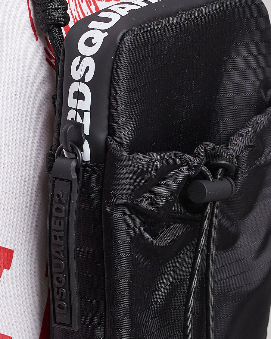 Uomini | Dsquared2 Ripstop Phone Neck Pouch Black | Dsquared2 | Ripstop Phone Neck Pouch Black