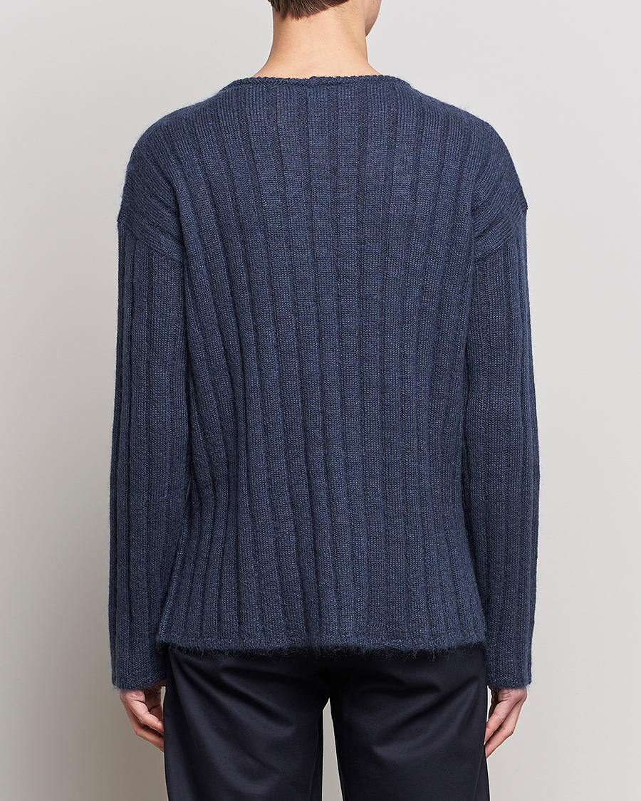 Uomini | Maglieria | Giorgio Armani | Rib Stitch Mohair Sweater Navy