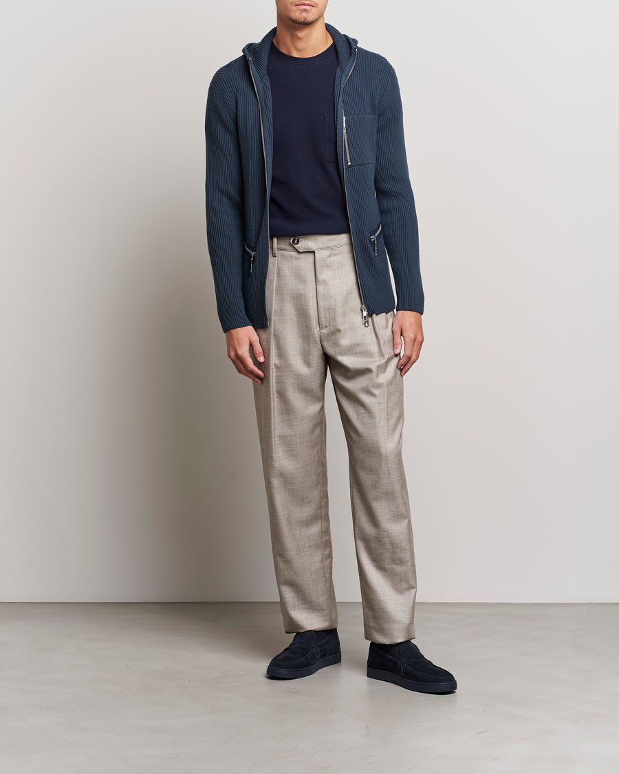 Uomini | Maglieria | Giorgio Armani | Cardigan Zip Jacket Navy