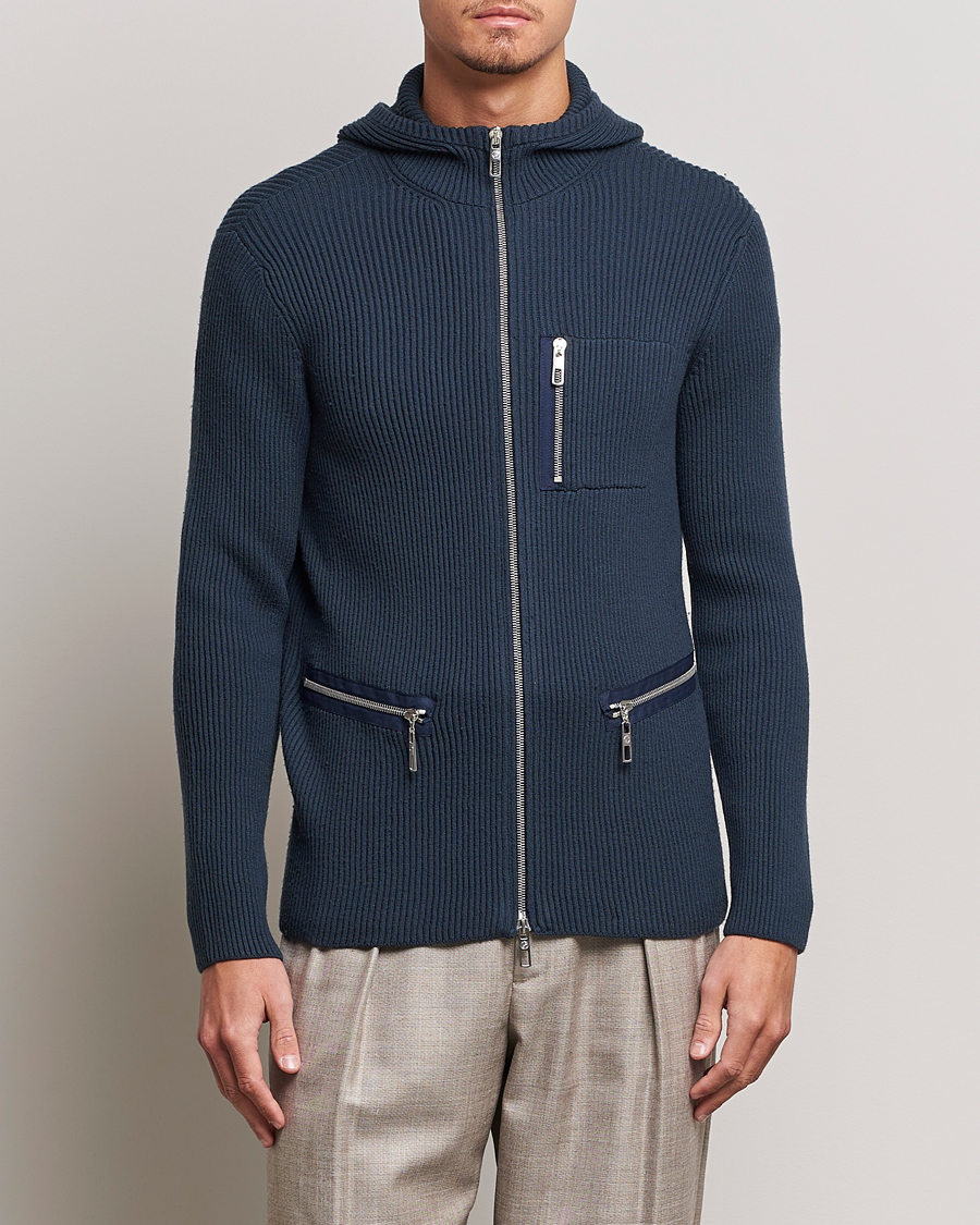 Uomini | Maglieria | Giorgio Armani | Cardigan Zip Jacket Navy