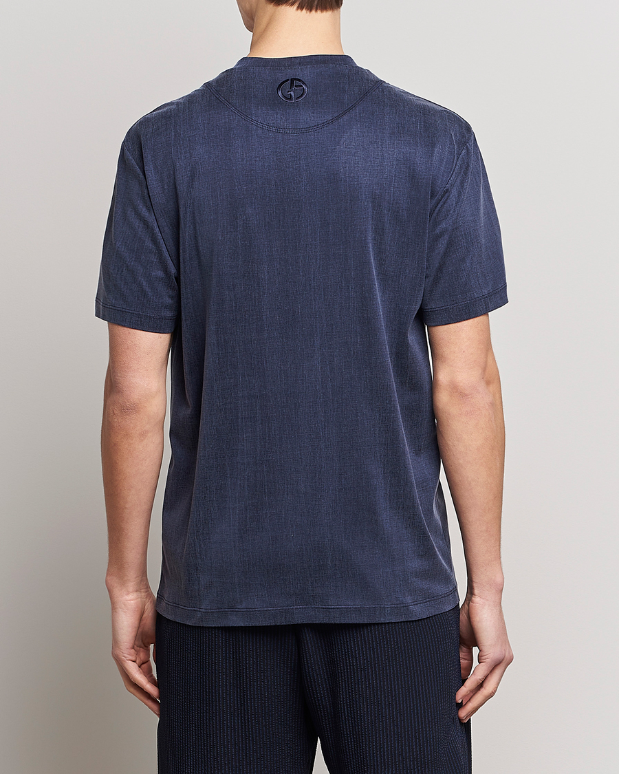 Uomini | T-shirt | Giorgio Armani | Cupro Logo T-Shirt Navy