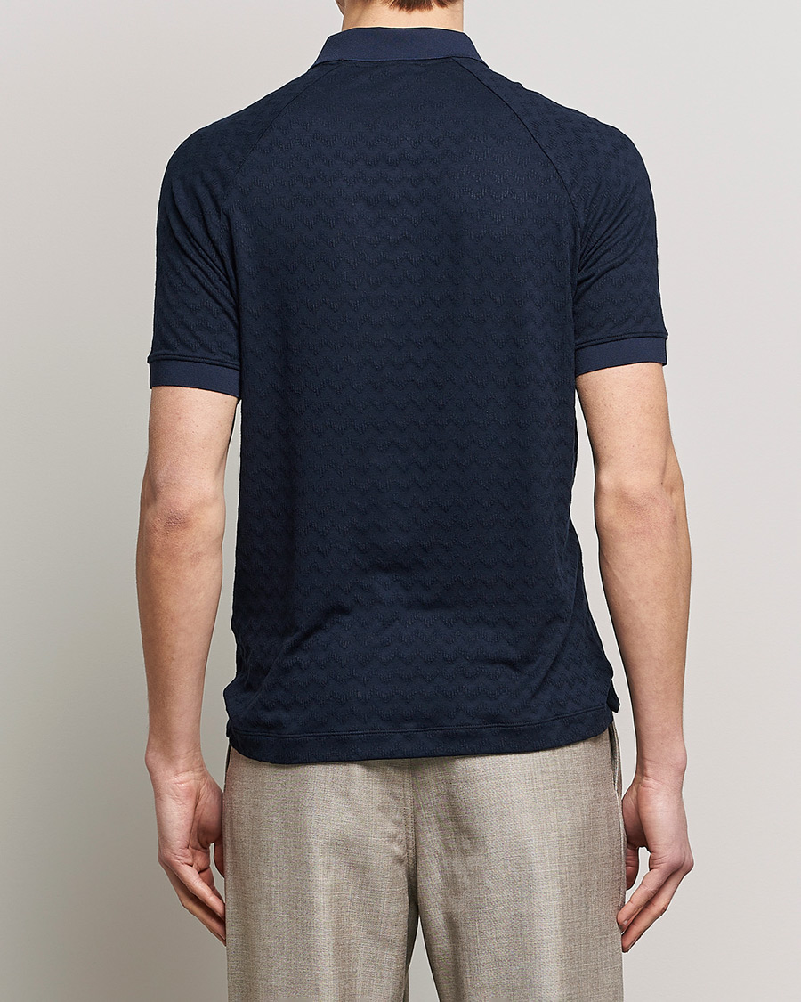 Uomini | Polo | Giorgio Armani | Jacquard Short Sleeve Polo Navy