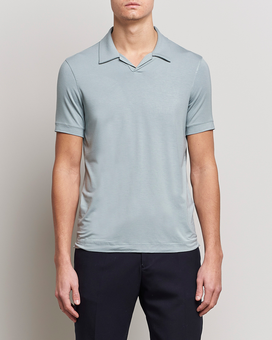 Uomini | Polo | Giorgio Armani | Short Sleeve Stretch Polo Light Grey