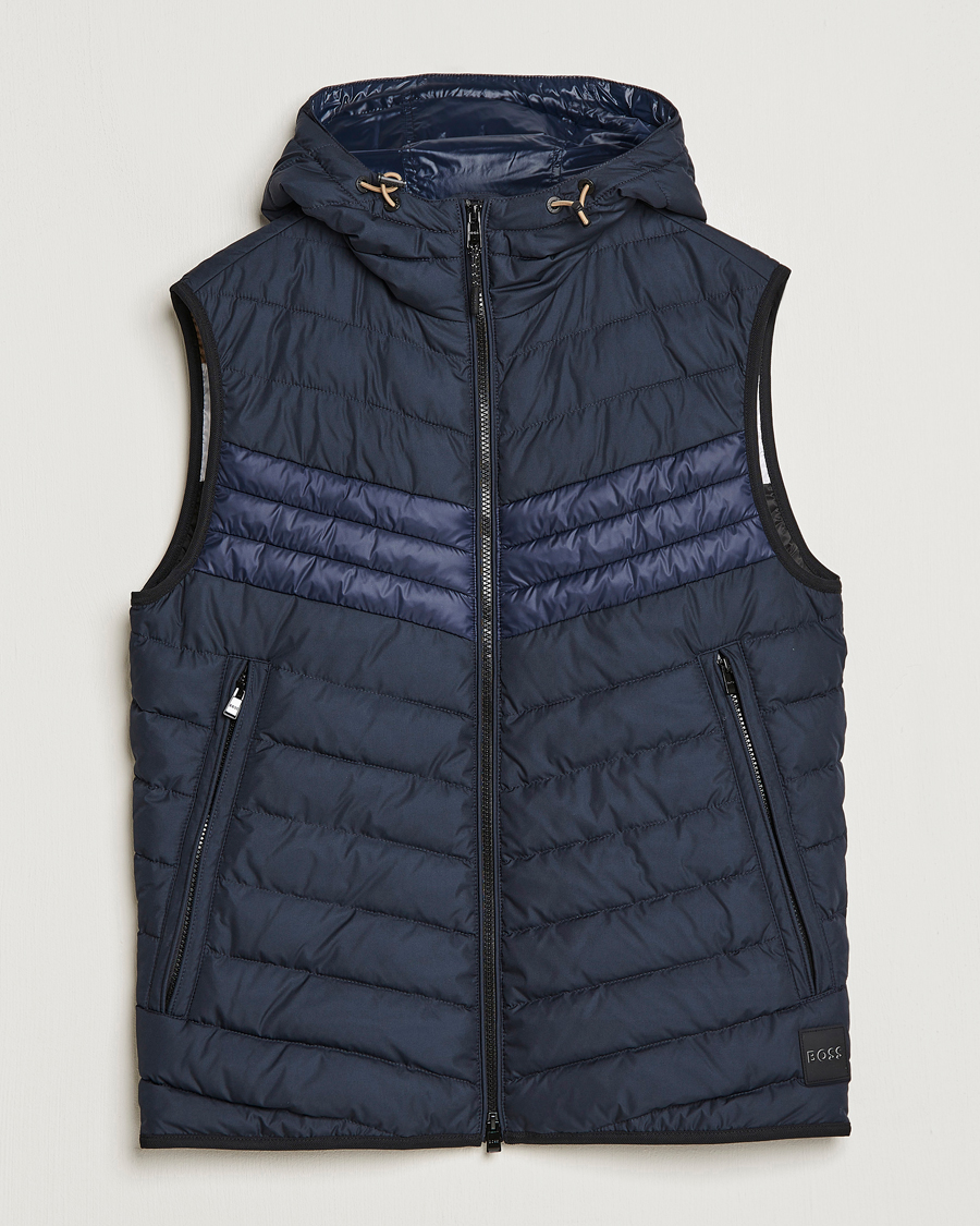 Uomini | Gilet | BOSS BLACK | Coviltra Down Hooded Vest Dark Blue