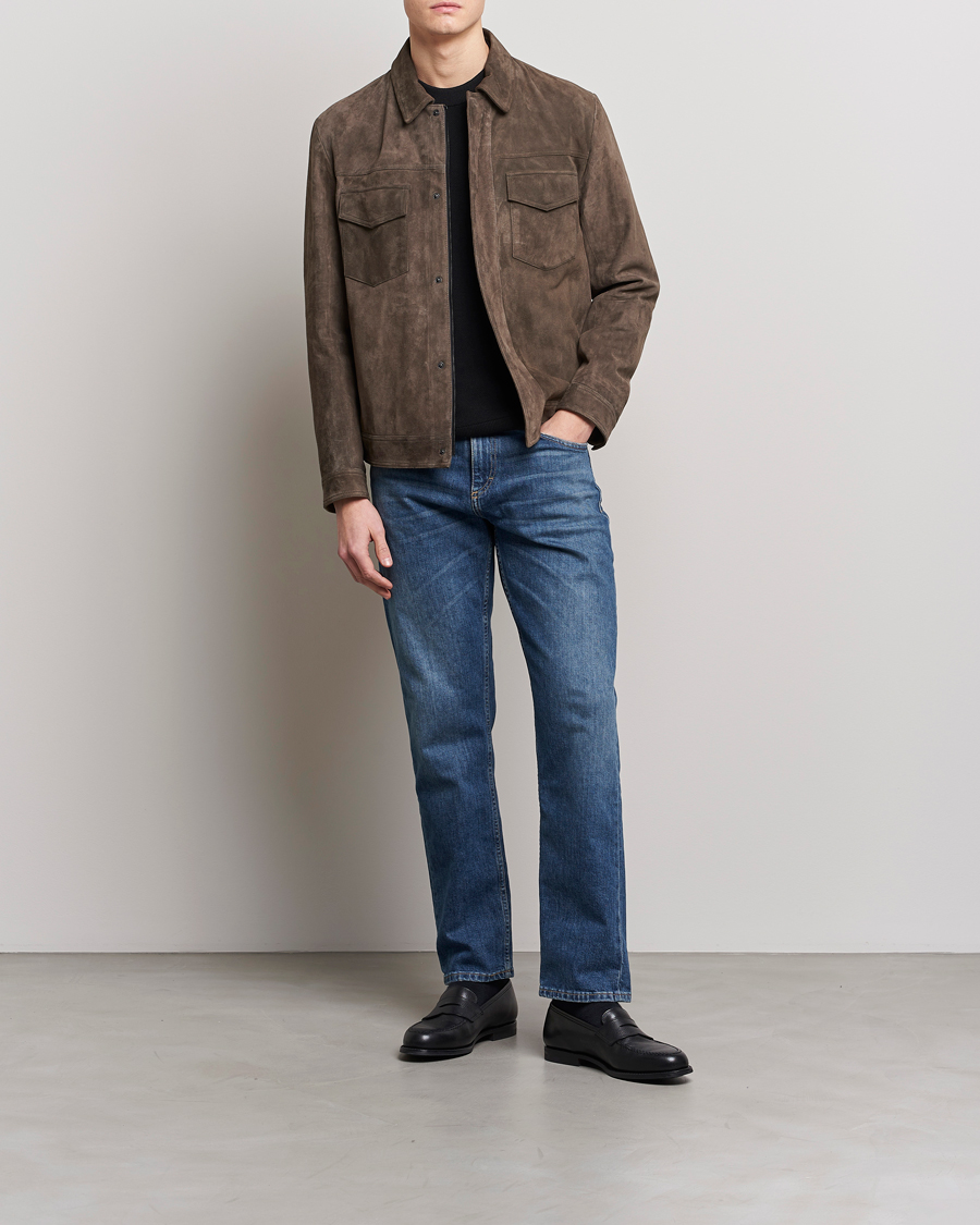 Uomini | Giacche | BOSS BLACK | Mucker Suede Jacket Dark Grey