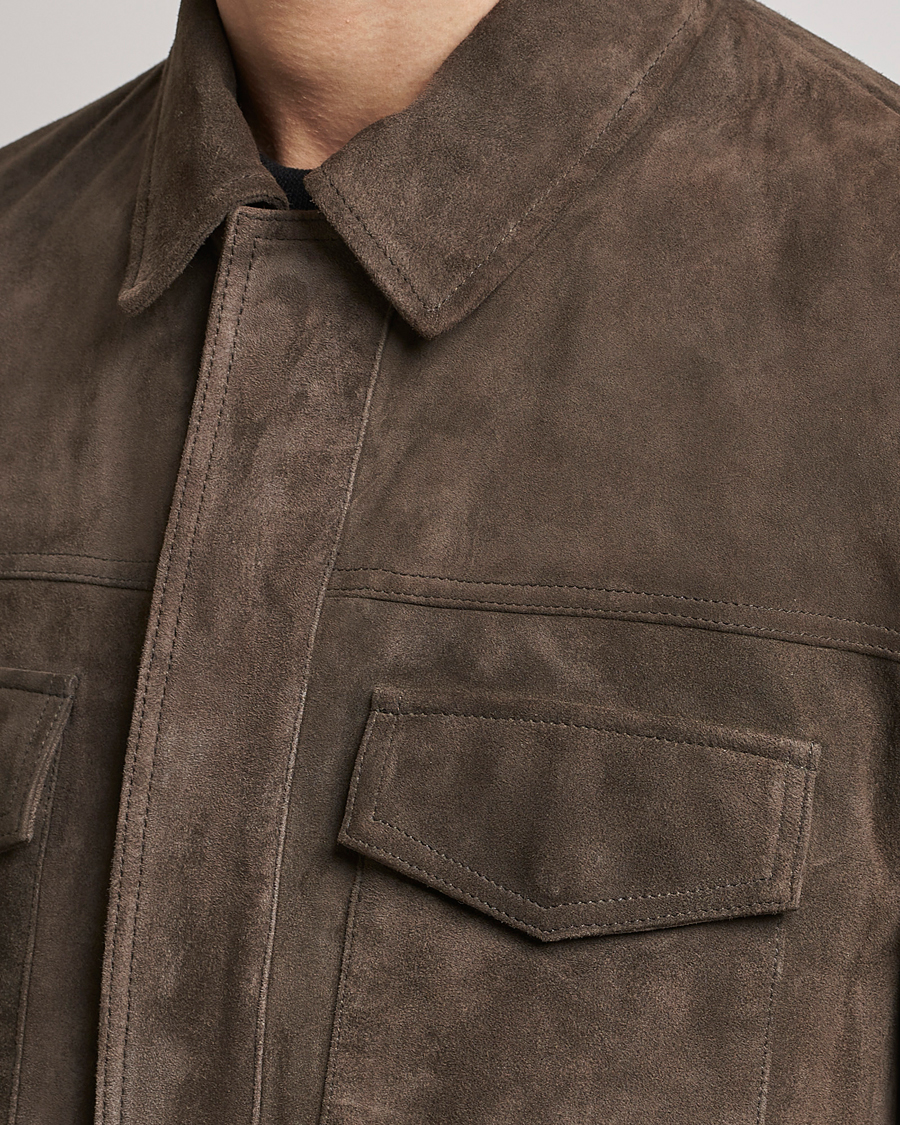 Uomini | Giacche | BOSS BLACK | Mucker Suede Jacket Dark Grey