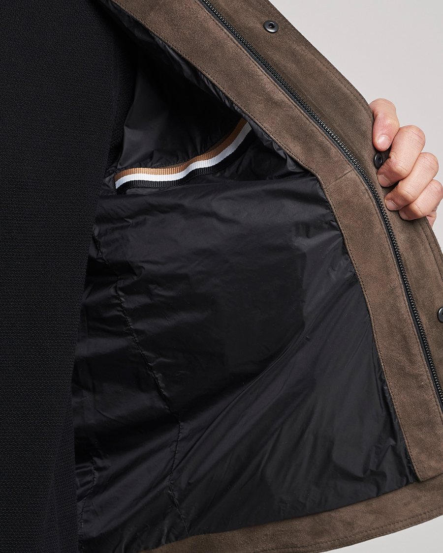 Uomini | Giacche | BOSS BLACK | Mucker Suede Jacket Dark Grey