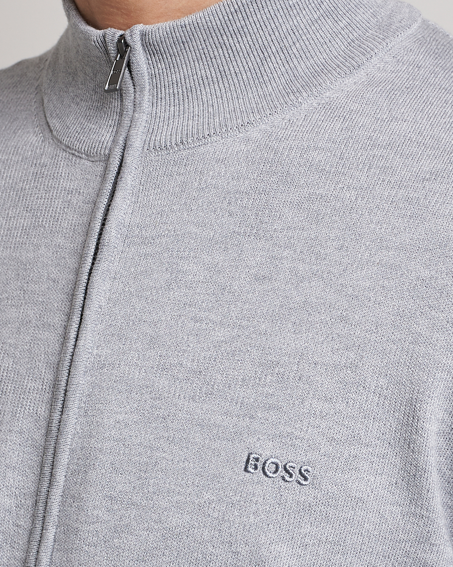 Uomini | Maglieria | BOSS BLACK | Palano Knitted Full-Zip Silver