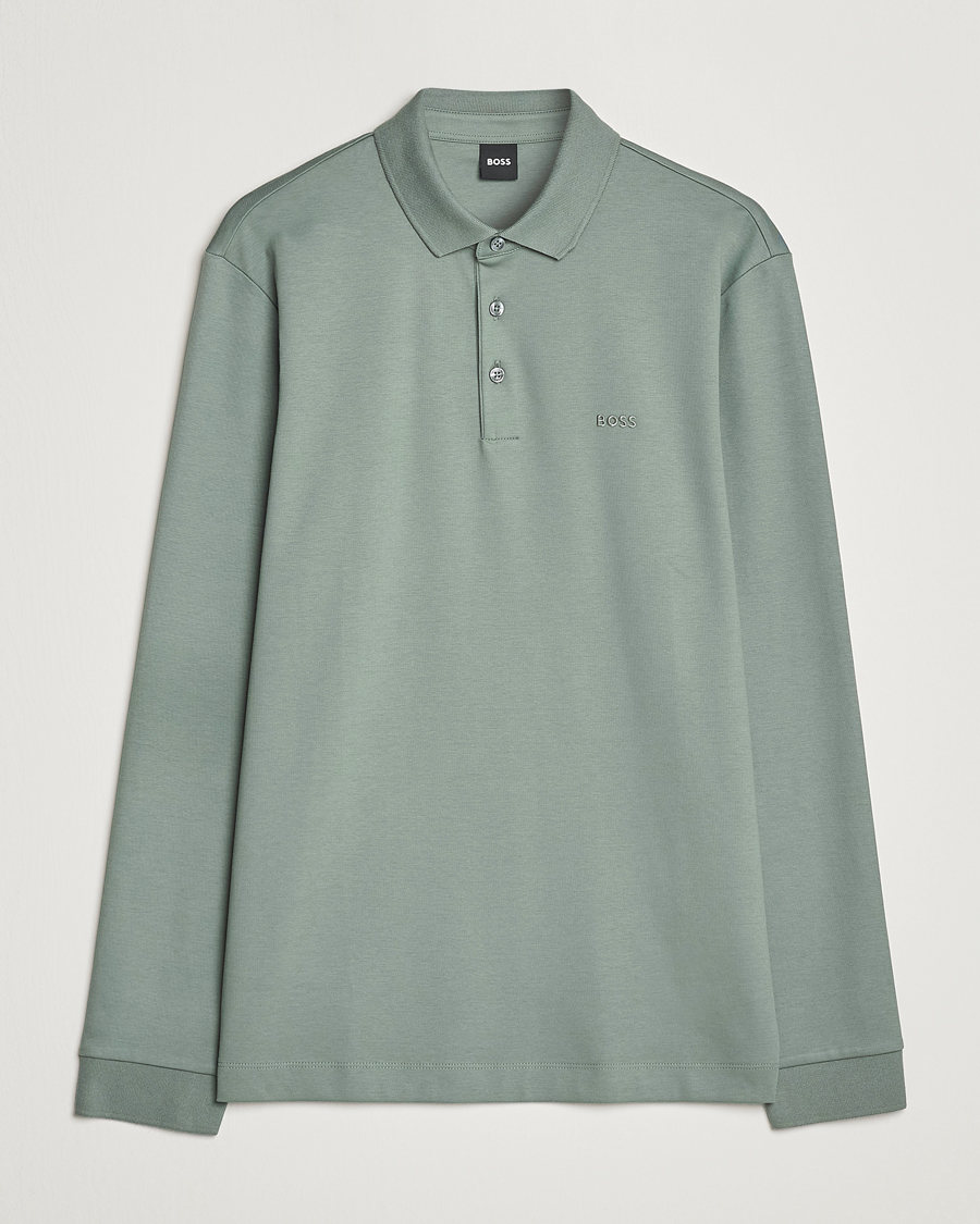 Uomini | Maglieria | BOSS BLACK | Pado Knitted Polo Shirt Open Green