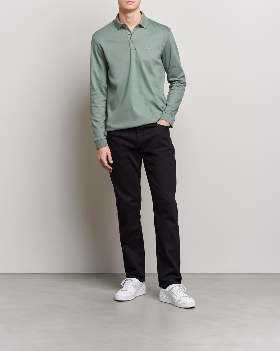 Uomini | Maglieria | BOSS BLACK | Pado Knitted Polo Shirt Open Green