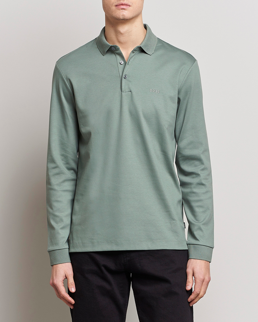 Uomini | Maglieria | BOSS BLACK | Pado Knitted Polo Shirt Open Green