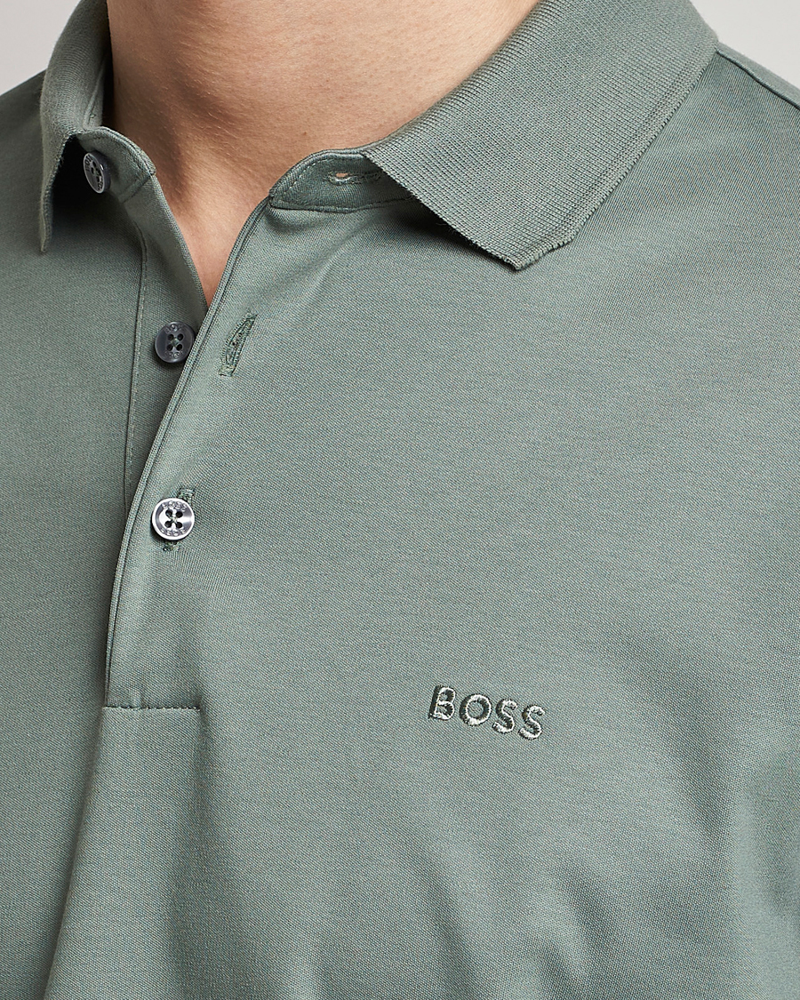 Uomini | Maglieria | BOSS BLACK | Pado Knitted Polo Shirt Open Green