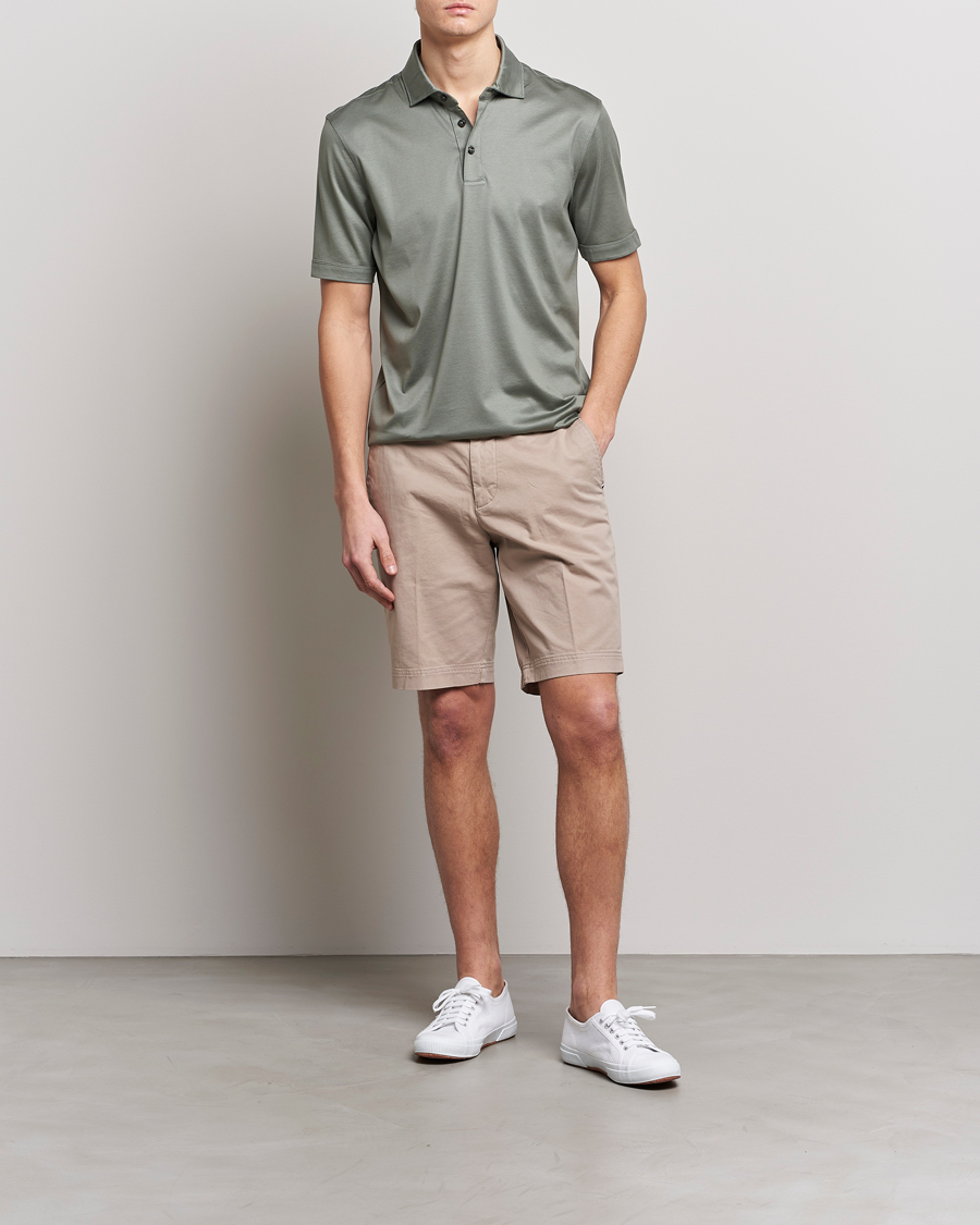 Uomini | Polo | BOSS BLACK | Press Cotton/Lyocell Polo Open Green