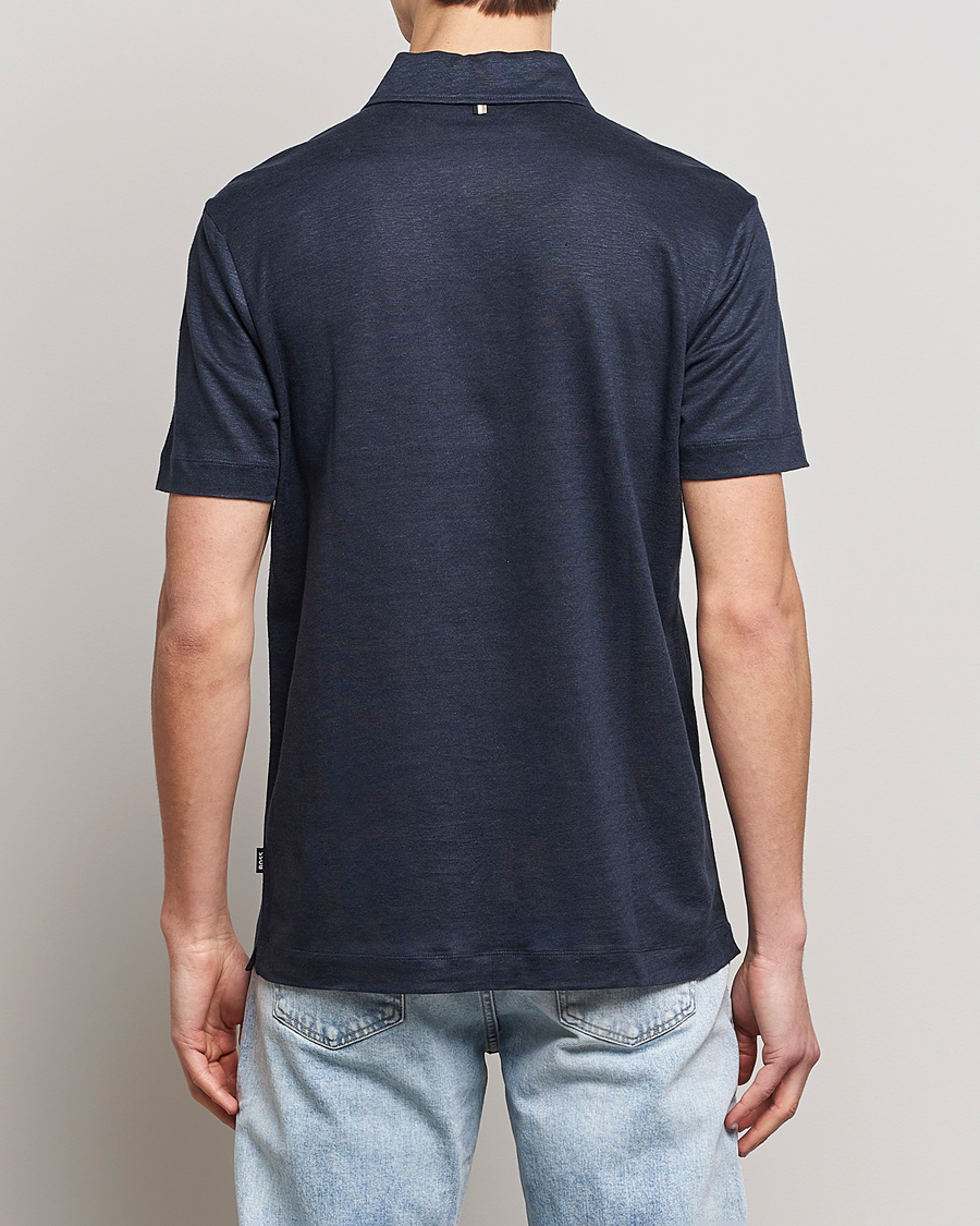 Uomini | Polo | BOSS BLACK | Press Linen Polo Dark Blue