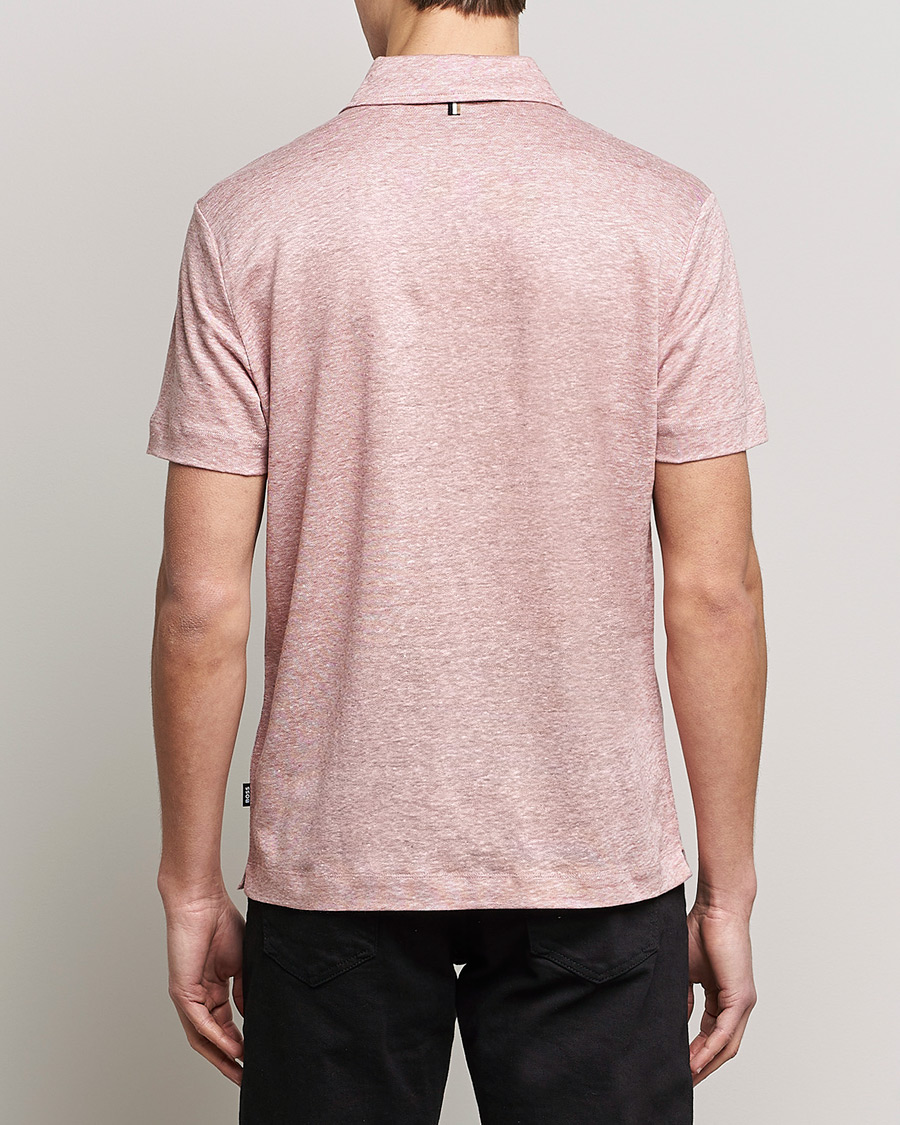 Uomini | Polo | BOSS BLACK | Press Linen Polo Open Pink