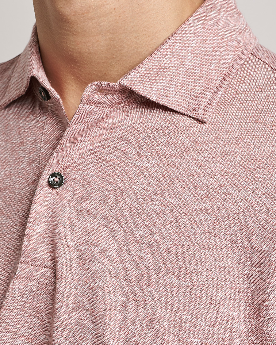 Uomini | Polo | BOSS BLACK | Press Linen Polo Open Pink