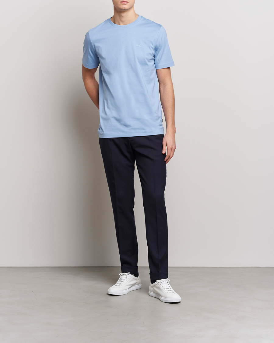 Uomini | T-shirt | BOSS BLACK | Thompson Logo Crew Neck T-Shirt Open Blue