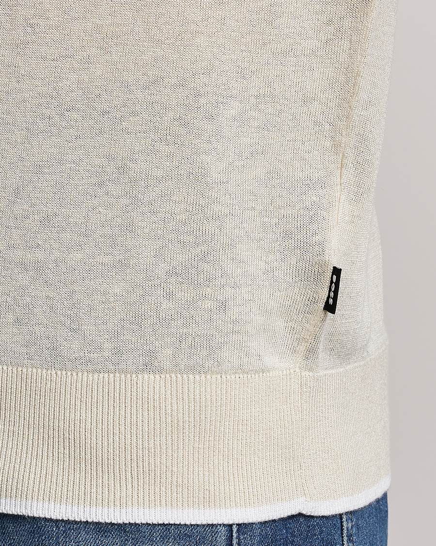 Uomini | T-shirt | BOSS BLACK | Giacco Knitted Crew Neck T-Shirt Open White
