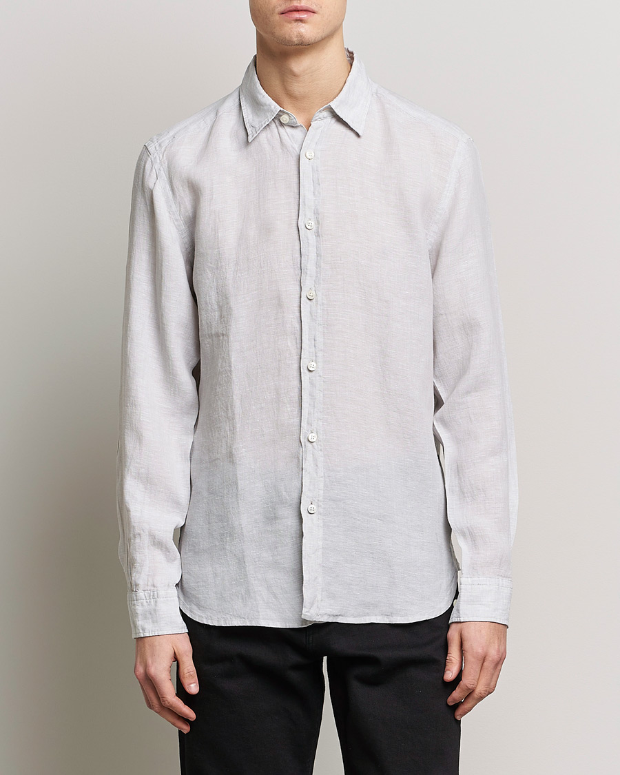 Uomini | Camicie | BOSS BLACK | Liam Linen Shirt Light Grey