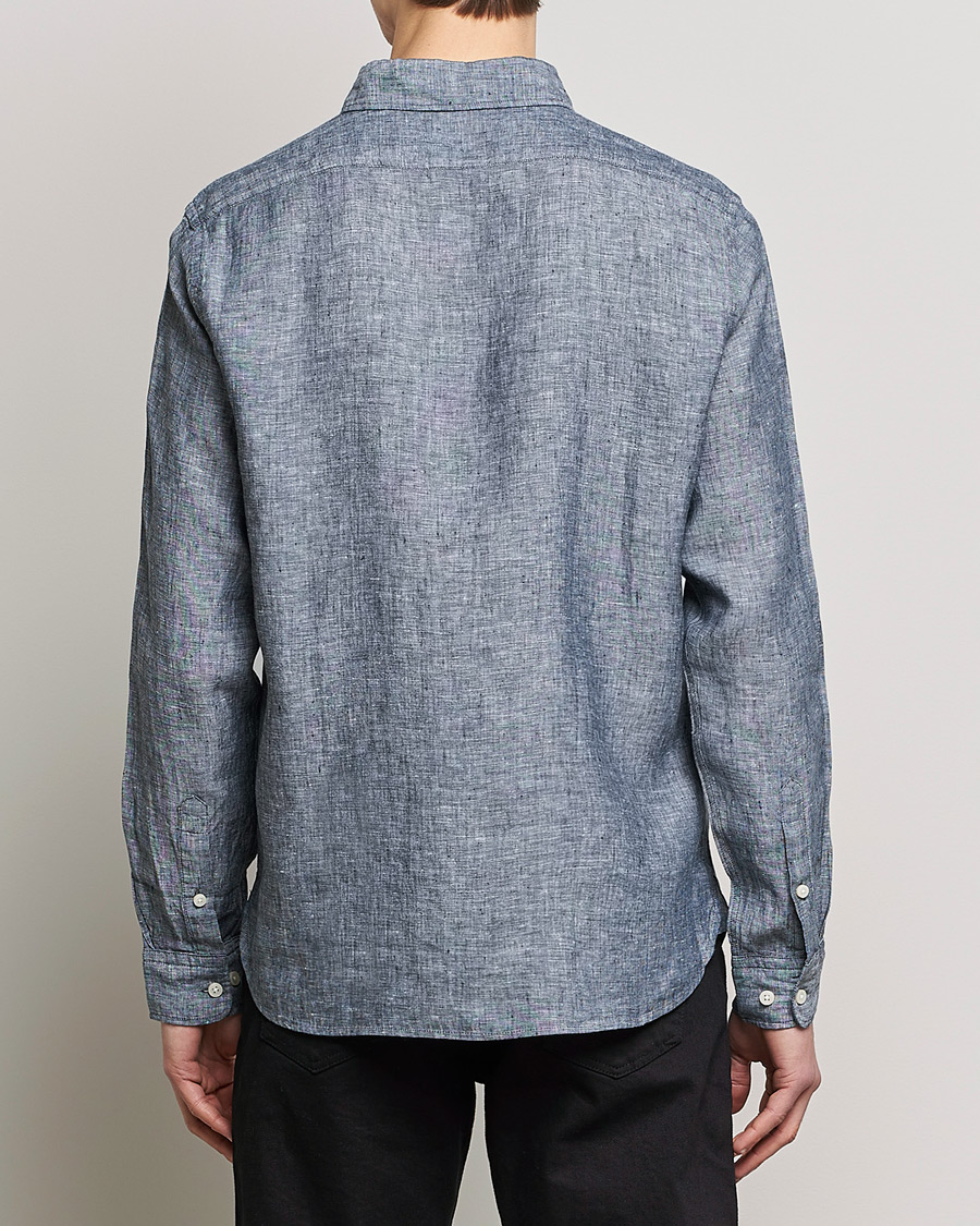 Uomini | Camicie | BOSS BLACK | Liam Linen Shirt Dark Blue