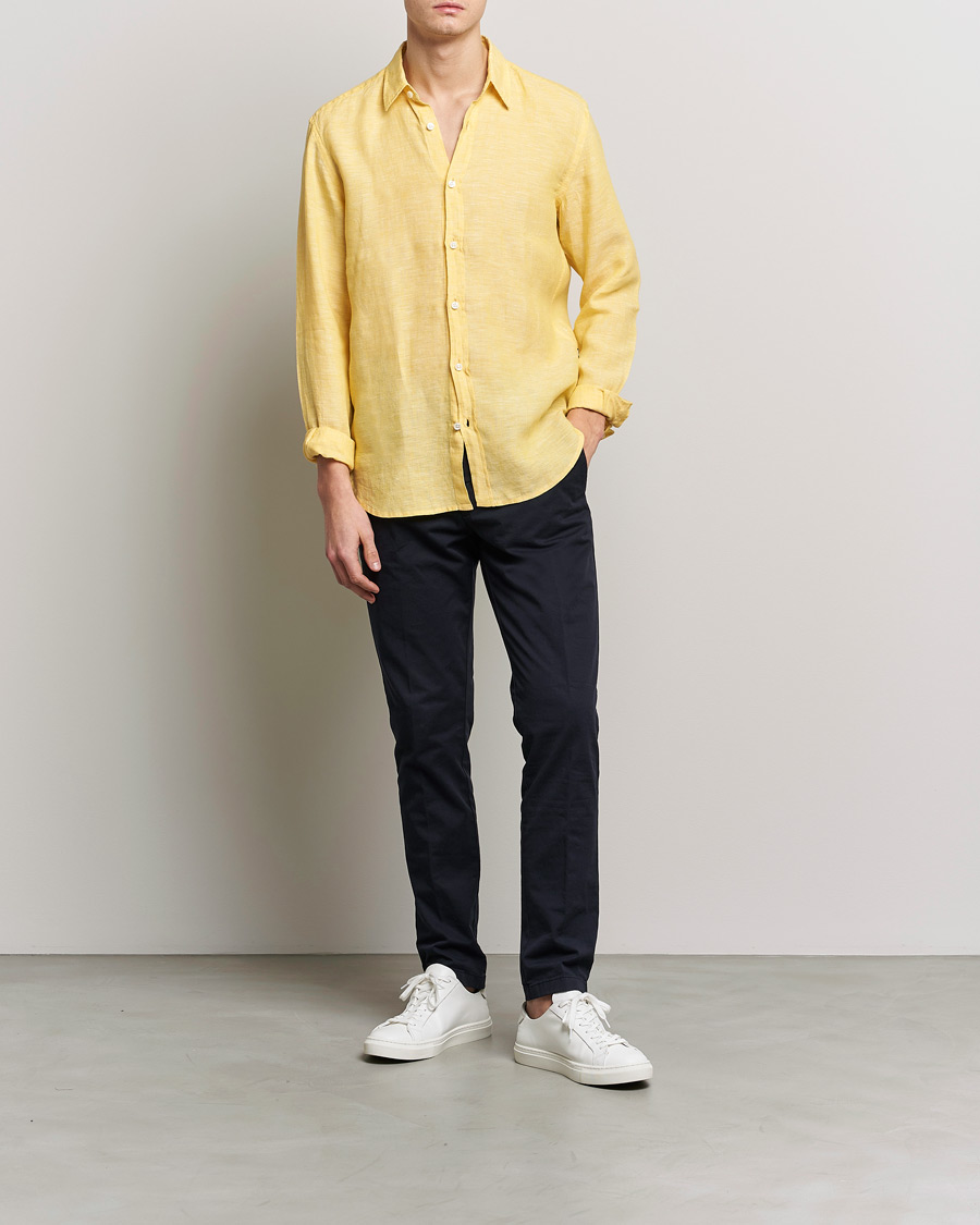 Uomini | Camicie | BOSS BLACK | Liam Linen Shirt Bright Yellow