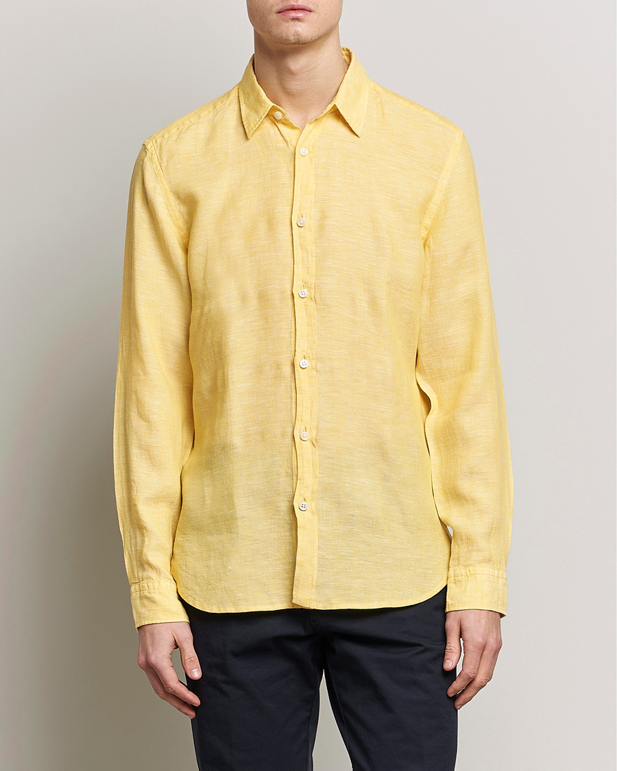 Uomini | Camicie | BOSS BLACK | Liam Linen Shirt Bright Yellow