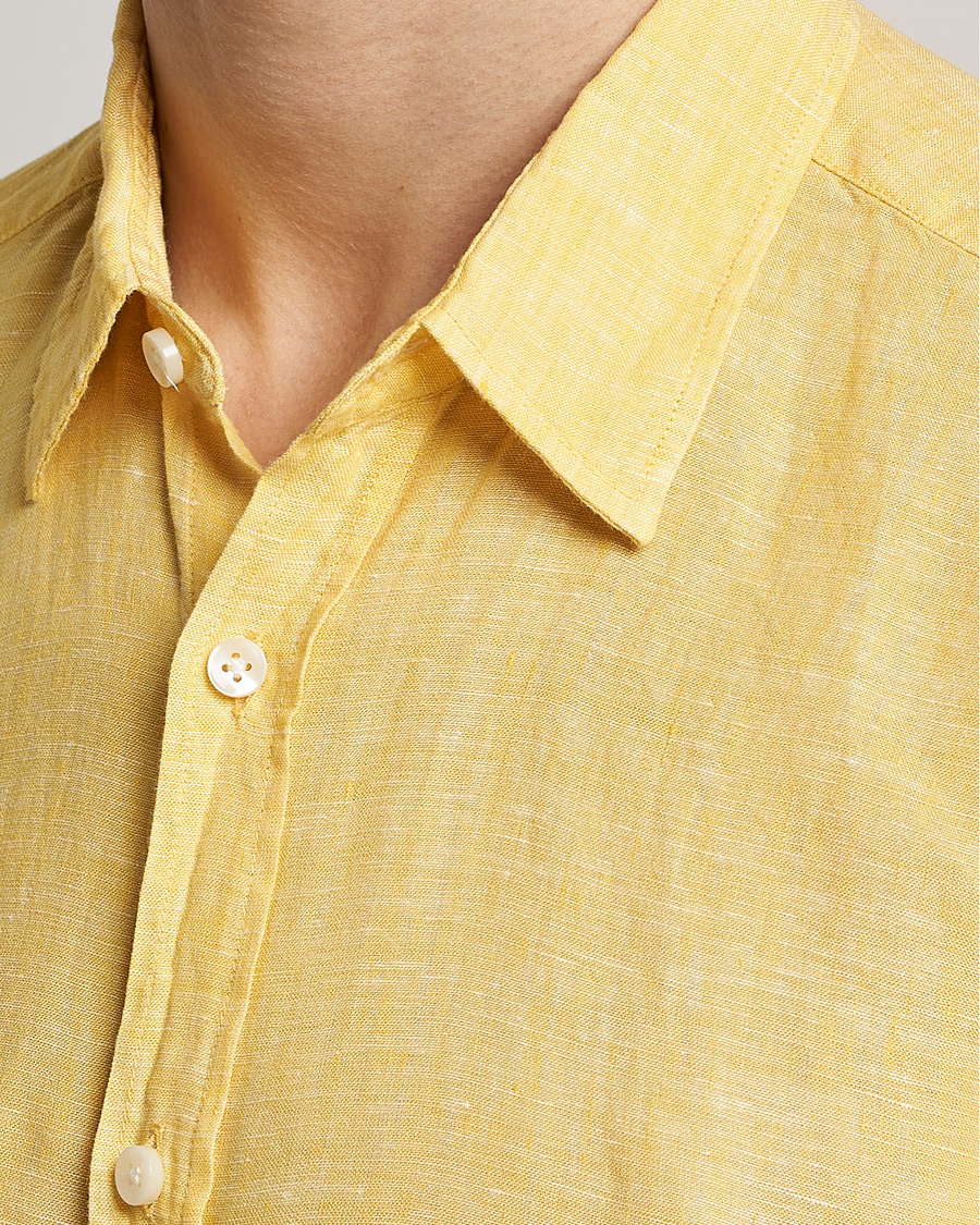 Uomini | Camicie | BOSS BLACK | Liam Linen Shirt Bright Yellow