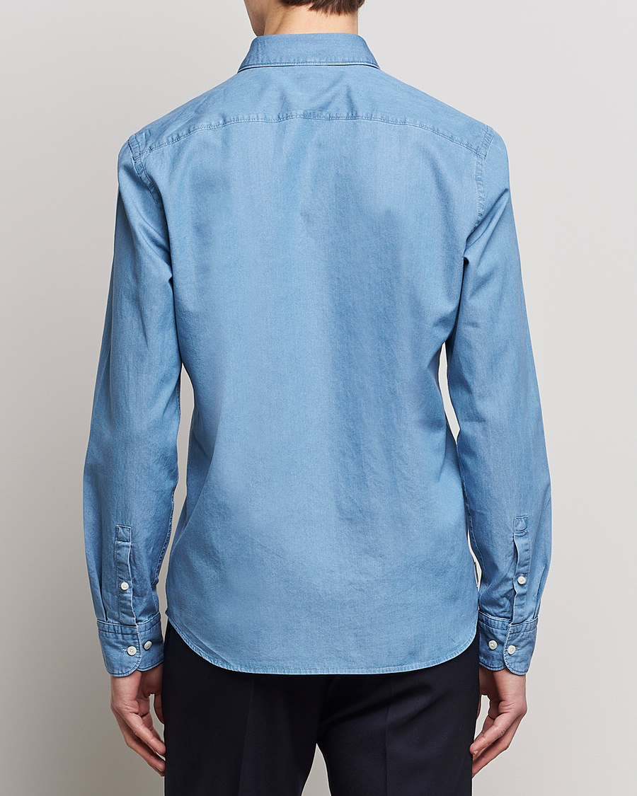 Uomini | Camicie | BOSS BLACK | Hal Slim Fit Denim Shirt Open Blue