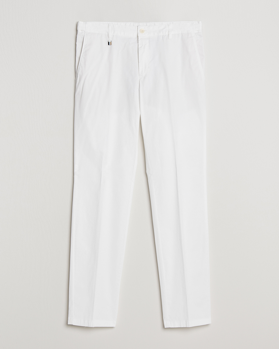 Uomini | Pantaloni | BOSS BLACK | Genius Cotton Trousers White