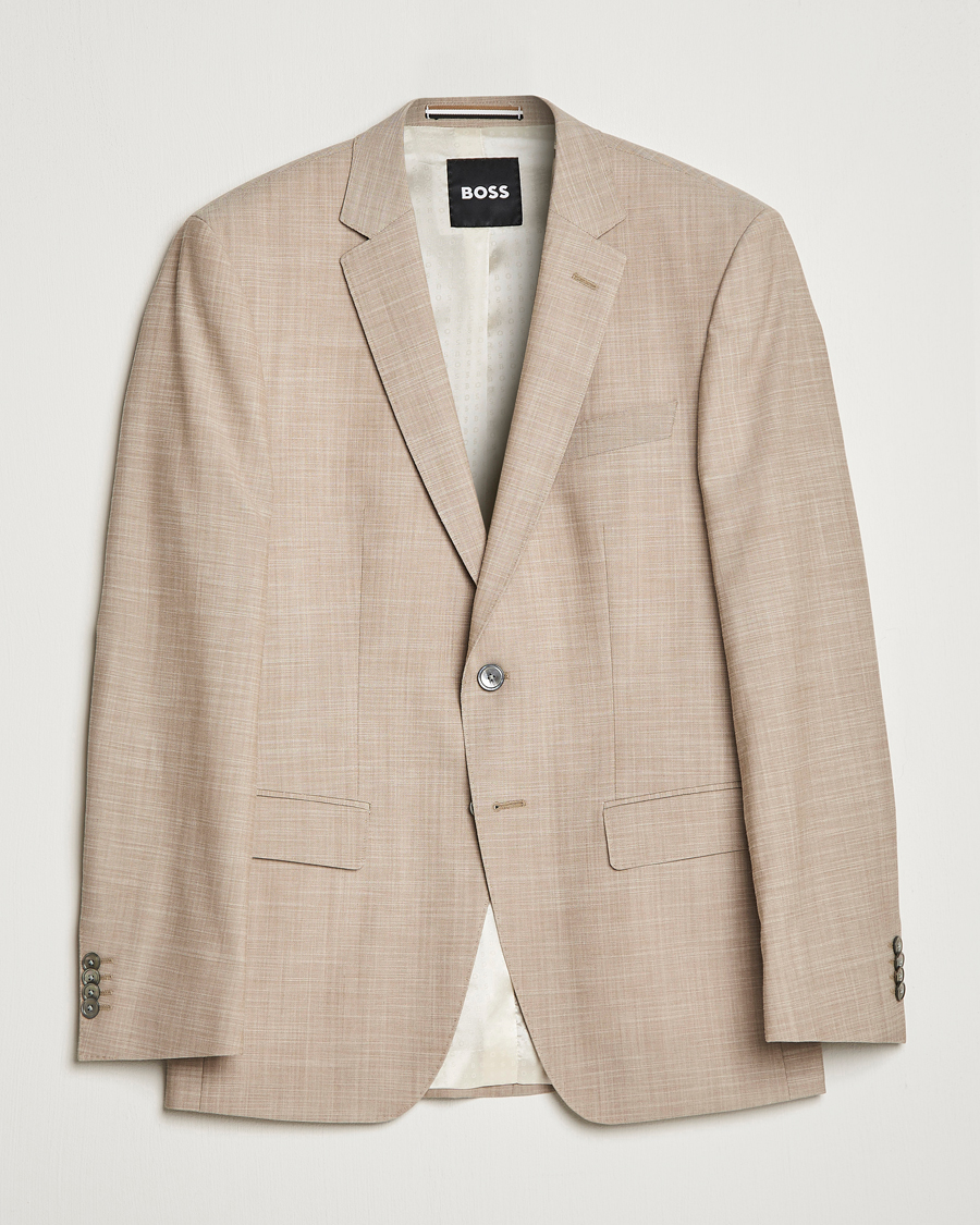 Uomini | Blazers | BOSS BLACK | Huge Wool/Cotton Blazer Light Beige